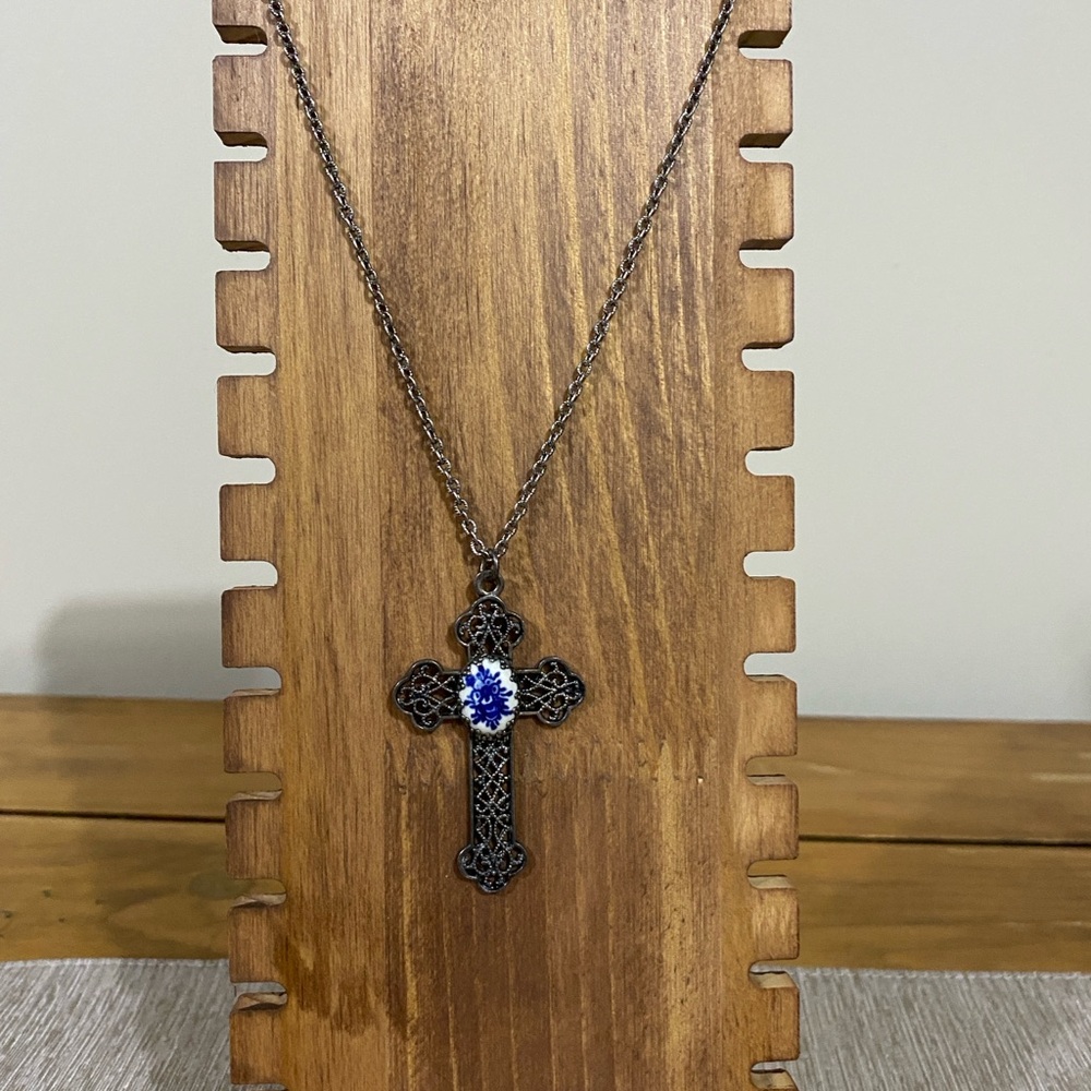 Azulejo Styled Cross Necklace